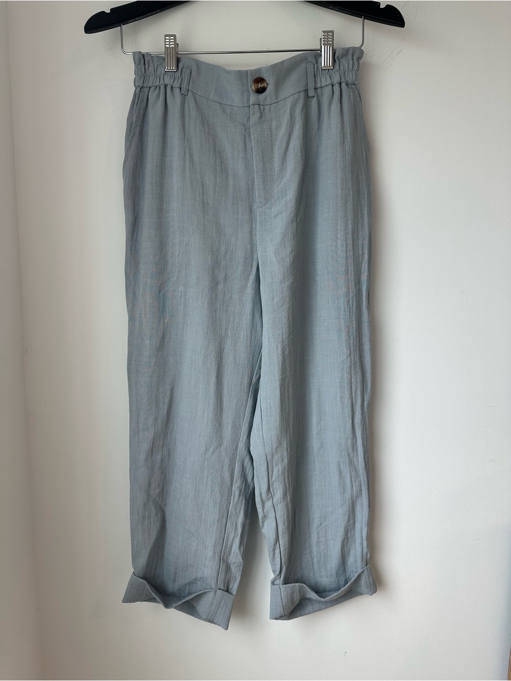 HALARA High Waisted Capri Linen-Feel Rayon Pants in Quarry Size S NWT